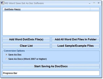 MS Word Save Dot As Doc Software screenshot
