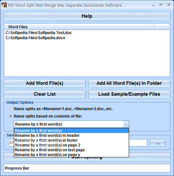 MS Word Split Mail Merge Into Separate Documents Software screenshot 2