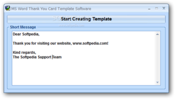 MS Word Thank You Card Template Software screenshot