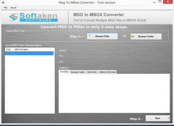MSG to MBOX Converter screenshot