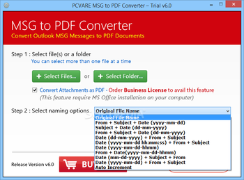 MSG to PDF Converter screenshot