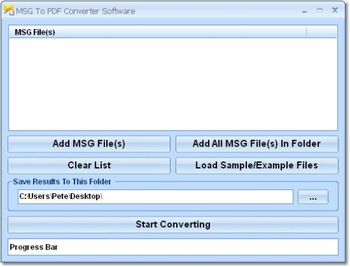 MSG To PDF Converter Software screenshot