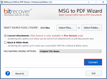MSG to PDF Wizard screenshot 4