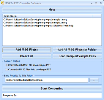 MSG To PST Converter Software screenshot