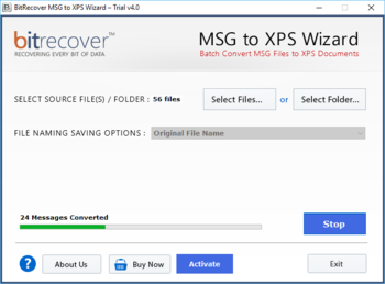 MSG to XPS Wizard screenshot 3