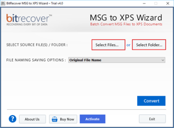 MSG to XPS Wizard screenshot 4