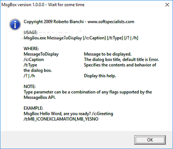 MsgBox screenshot