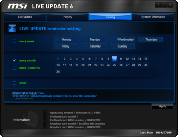 MSI Live Update screenshot 2