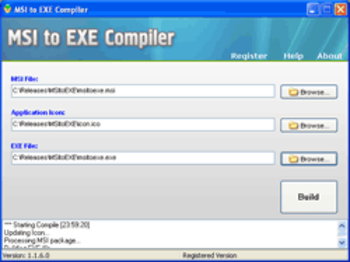 MSI to EXE Compiler screenshot 2