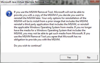 MSJVM Removal Tool screenshot