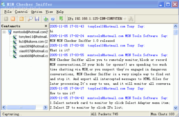 MSN Checker Sniffer screenshot