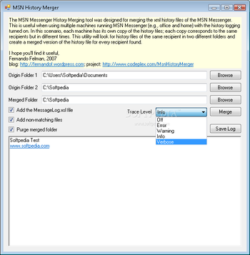MSN Messenger History Merger screenshot