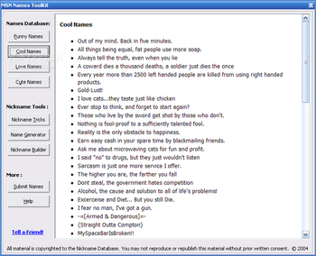 MSN Nickname Maker screenshot 2