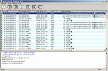 MSN Protocol Analyzer screenshot