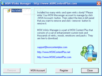 MSN Winks Manager screenshot