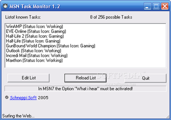 MSN7 Task Monitor screenshot