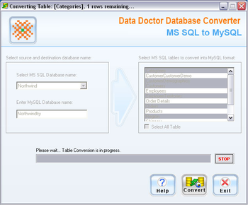 MSSQL Database To MySQL Migrator screenshot