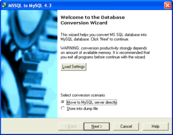 MSSQL to MySQL screenshot