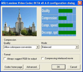 MSU Lossless Video Codec screenshot