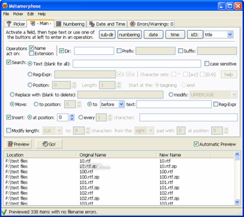 MÃƒÂ©tamorphose File -n- Folder Renamer screenshot 2