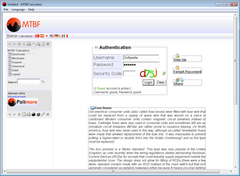 MTBF Calculator screenshot