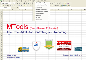 MTools Excel AddIn screenshot