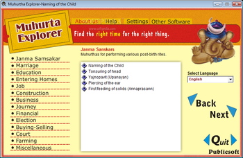 Muhurta Explorer screenshot