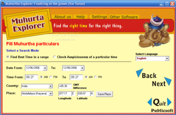 Muhurtha Explorer screenshot 2