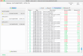 MultiBit screenshot