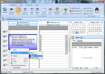 MultiCalendar Client/Server Edition screenshot