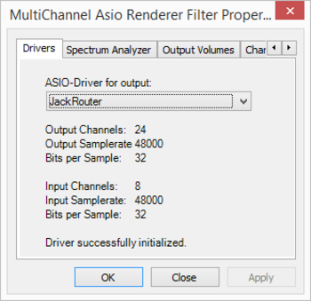 Multichannel ASIO DirectShow Renderer screenshot 3