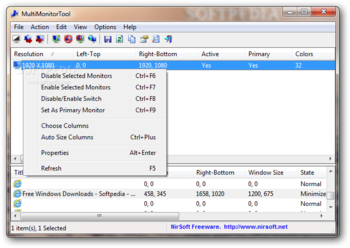 MultiMonitorTool screenshot