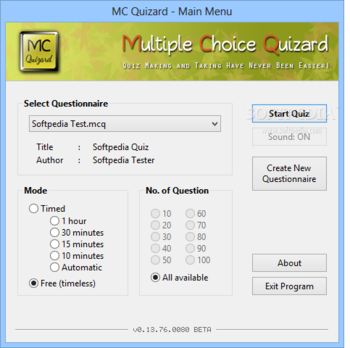 Multiple Choice Quizard screenshot