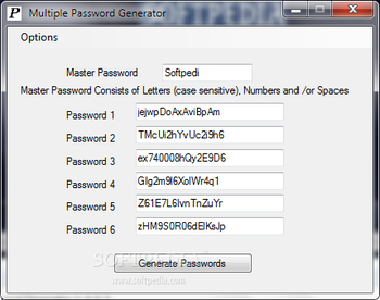 Multiple Password Generator screenshot