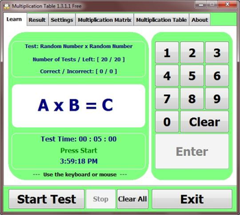 Multiplication Table screenshot