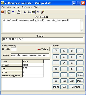 Multipurpose Calculator - MultiplexCalc screenshot
