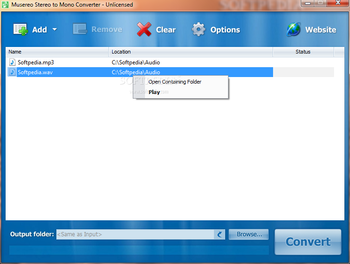 Musereo Stereo to Mono Converter screenshot