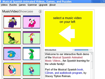 Musical Spanish Animated Videos, Games and Puzzles screenshot