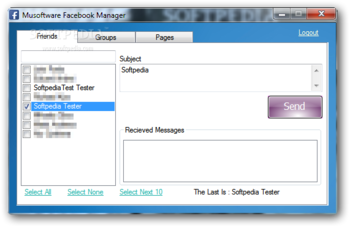 Musoftware Facebook Manager screenshot