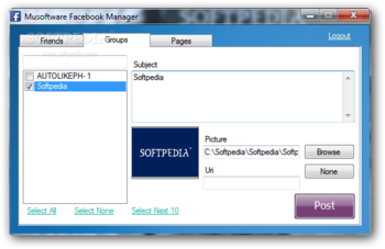 Musoftware Facebook Manager screenshot 2