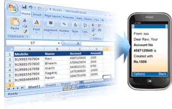 mVaayoo SMS Excel Plugin screenshot