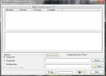 Mwisoft Word to Text Converter screenshot
