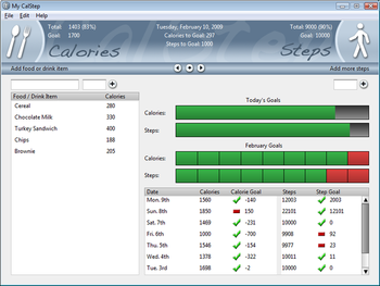 My CalStep screenshot 2