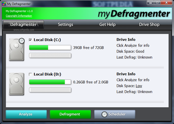 My Defragmenter screenshot
