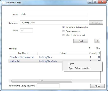 My Find In Files screenshot