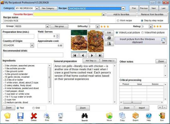 My Recipebook Professional screenshot