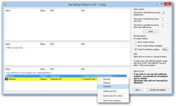 My Startup Delayer screenshot