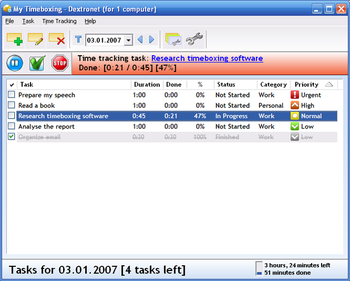 My Timeboxing screenshot