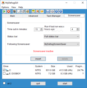 MyDefragGUI screenshot 4