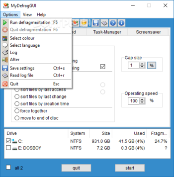 MyDefragGUI screenshot 7